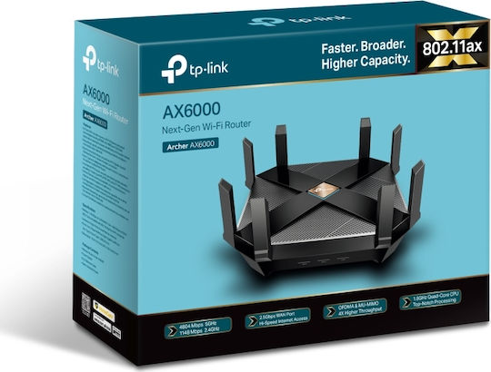 TP-LINK Archer AX6000 v2 Drahtlos Router Wi-Fi 6 mit 8 Anschlüssen Gigabit Ethernet
