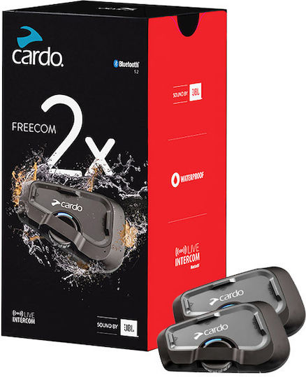 Cardo Freecom 2X Мотоциклетна комуникационна система за два каскета с Bluetooth