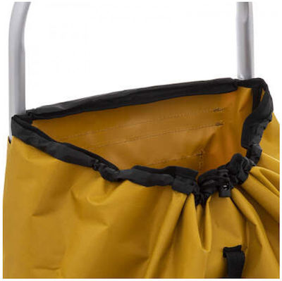 Fabric Shopping Trolley Foldable Yellow