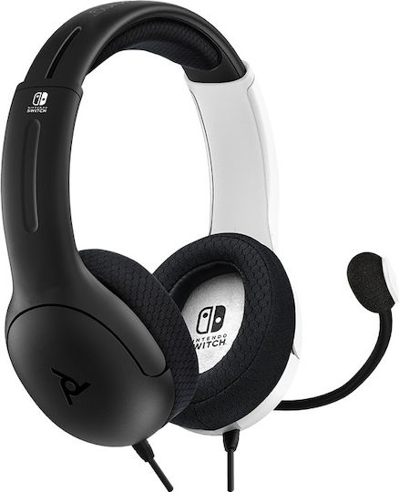 PDP LVL40 Switch On Ear Gaming Headset με σύνδεση 3.5mm White / Black for Nintendo Switch