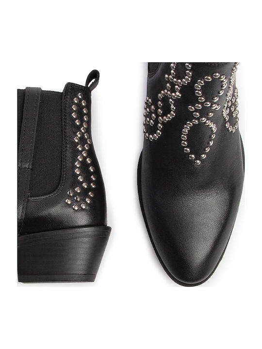 Leder Damen Chelsea-Stiefel Schwarze