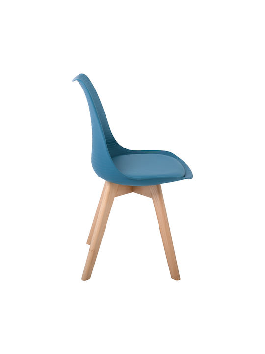Martin Stripe Kitchen Polypropylene Chair Petrol 49x56x82cm 4pcs