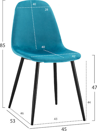 Leonardo Столички Трапезария плюшени Тюркоаз 4бр 45x53x85бр