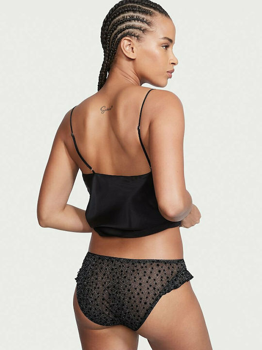 Victoria's Secret Damen Slip mit Spitze Schwarz