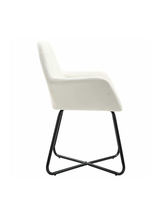 Dining Room Fabric Chair Cream 61x61x84cm 2pcs