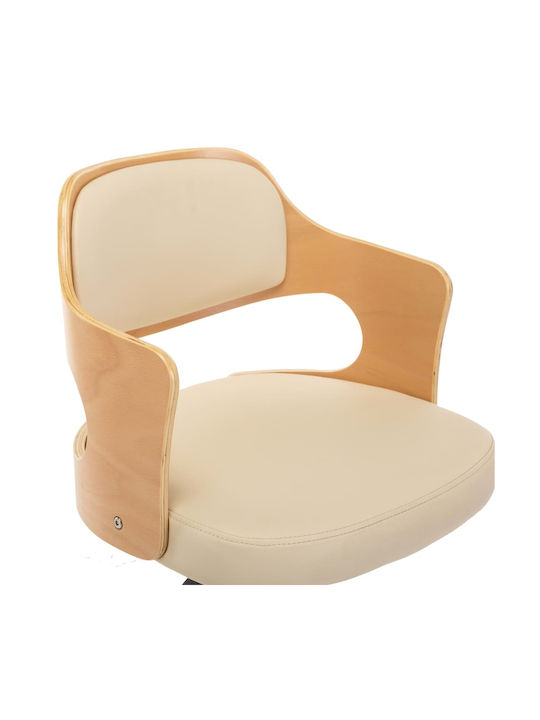 Swivel Visitor Chair with Arms & Wheels Κρεμ 47.5x53x76cm 2pcs