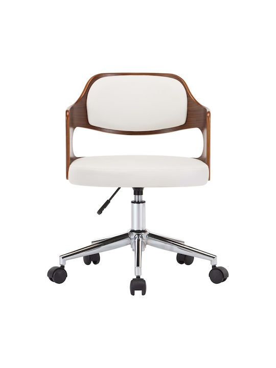 Swivel Visitor Chair with Arms & Wheels Λευκό 47.5x53x76cm 2pcs