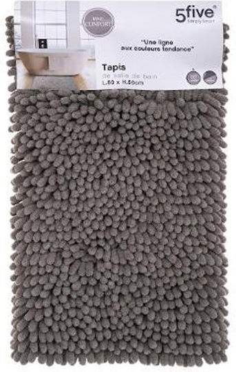 5Five Badematte Synthetisch,Polyester/Cotton/Leather Rechteckig 160822G Grey 50x80cm