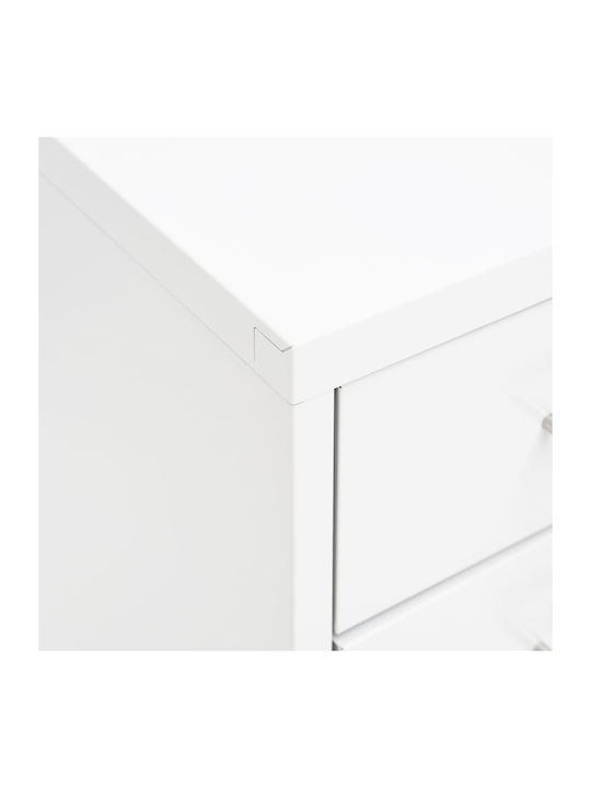 Office Storage Metal Drawer with Wheels & 8 Drawers White L28xW41xH109cm