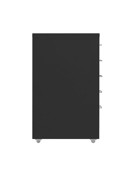 Schublade Büro mit Rollen Black 28x41x69cm