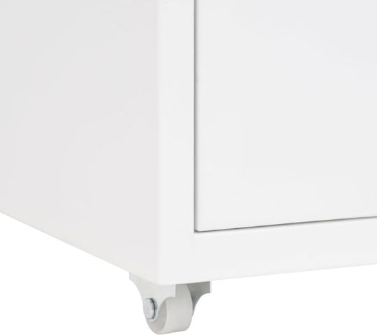 Metallische Büroaufbewahrungsschublade mit Rädern Weiß 28x41x69cm