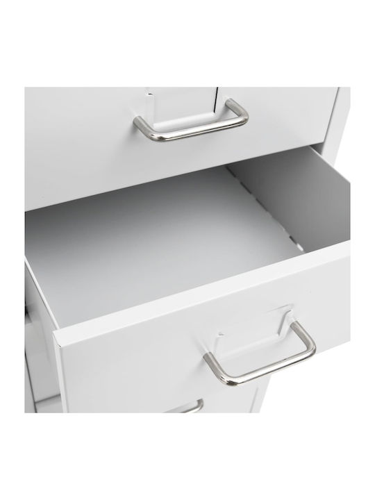 Office Storage Metal Drawer with Wheels & 8 Drawers Grey L28xW41xH109cm