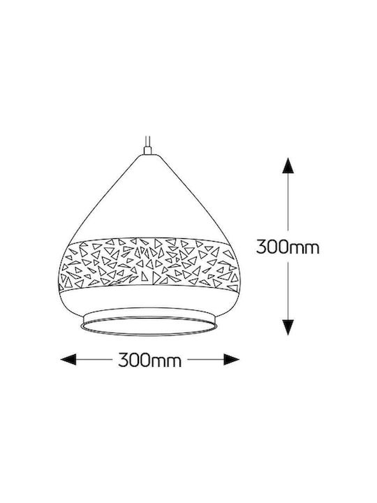Geyer Iron Pendant Light Black with Socket E27 30x30cm