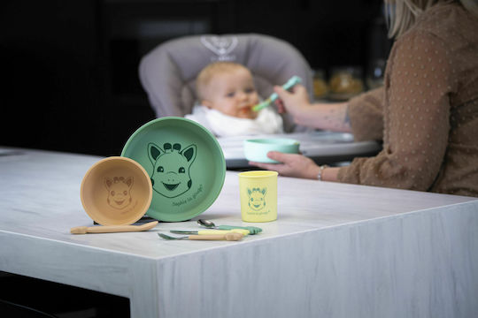 Sophie La Girafe Feeding Set made of Silicone with Non-Slip Base Multicolour 4pcs for 6+ months