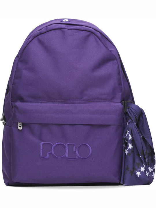 Polo Original 600D Σχολική Τσάντα Πλάτης Γυμνασίου - Λυκείου Μωβ 23lt 2020