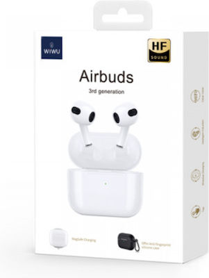 Wiwu Airbuds 3 SE Bluetooth Handsfree Ακουστικά με Θήκη Φόρτισης Λευκά