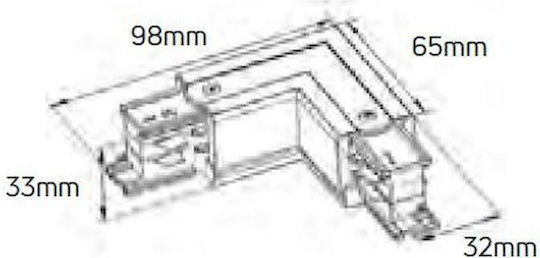 Geyer Track Connector for Spotlights made of Aluminum Black LTC-L-B