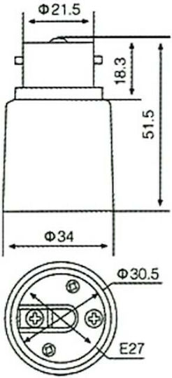Stimeno Ντουί Αντάπτορας από B22 σε E27