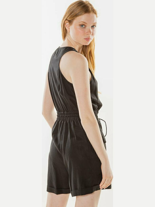 Nevada Halter Damen Ärmellos Einteiler Shorts Schwarz