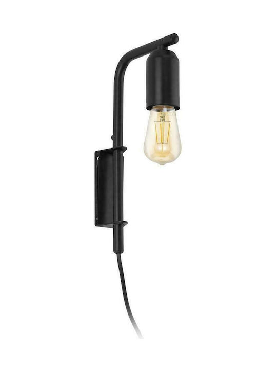 Eglo Adri Modern Lamp Wall with Socket E27 and Switch Black 26cm