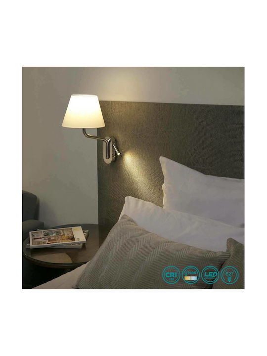 Faro Barcelona Klassisch Leuchte Wand mit Fassung E27 und Schalter Weiß 21.5x29cm