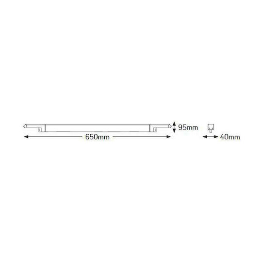 Geyer Commercial Linear LED Ceiling Light 30W Natural White IP20 L65xD9.5cm