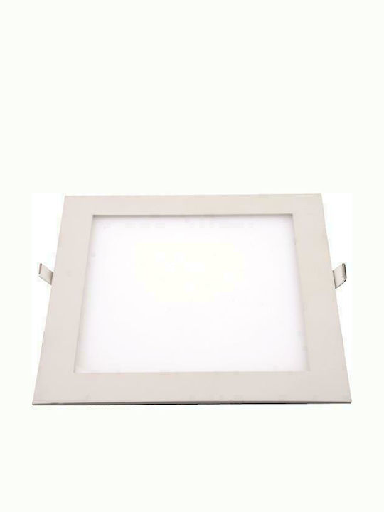 Eurolamp Square Recessed LED Panel 20W with Warm White Light 3000K 22.5x22.5cm