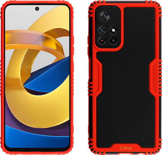 Lime Armadillo Camera Guard Back Cover Plastic Red (Poco M4 Pro)
