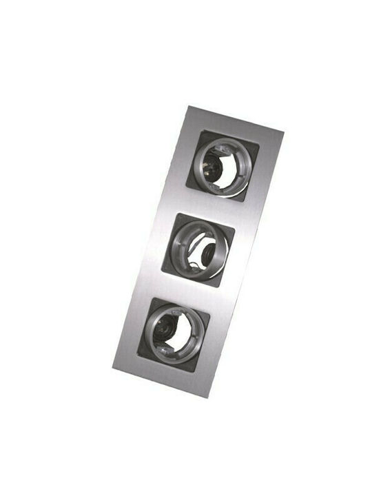 Elvhx Rechteckig Metallisch Einbau Spot Silber 1Stück