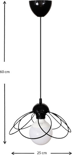 Megapap Zufash Lustră Negru cu Dulie E27 25x25x60cm.