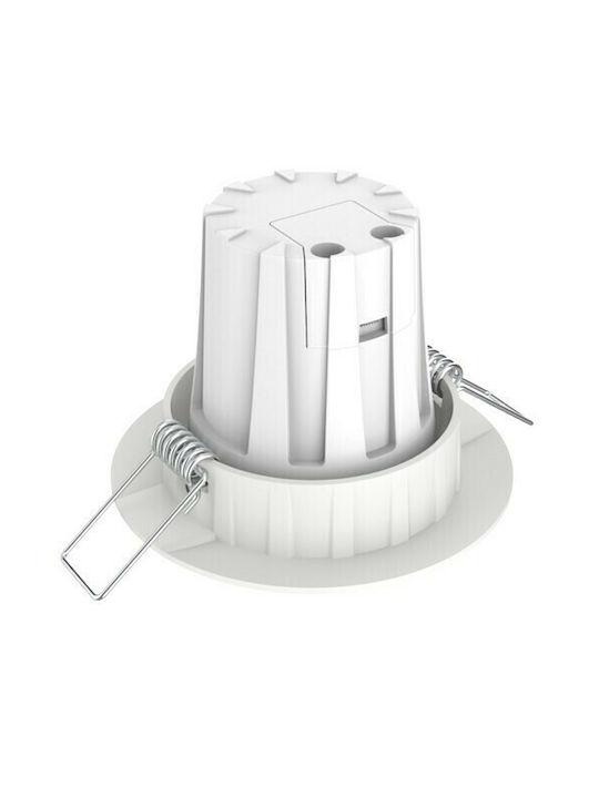 Elvhx Round Metallic Recessed Spot with Integrated LED and Warm White Light White 8x8cm. 1pcs