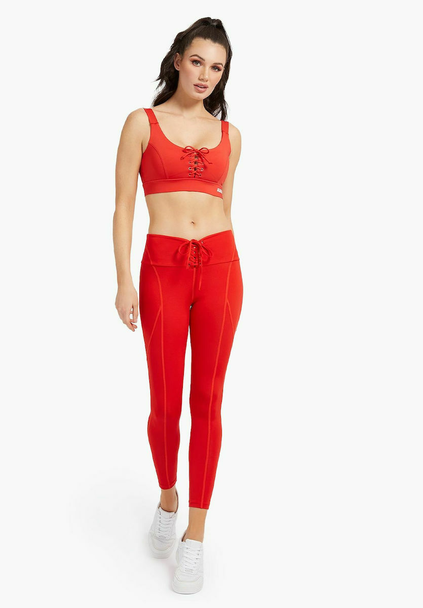 GUESS + Lace-Up Active Sports Bra