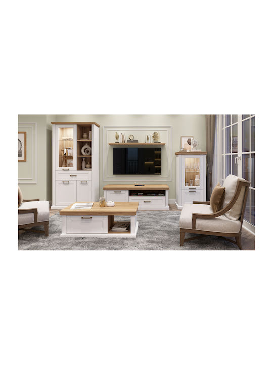 Rectangular Coffee Table Tahoma Wooden White L110xW61xH40cm.