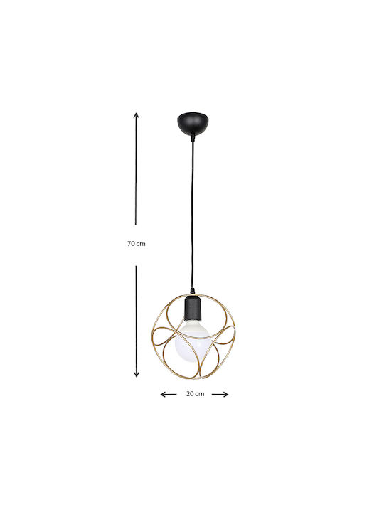 Megapap Lusita Pendant Light Gold with Socket E27 20x20x70cm