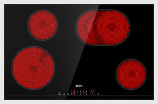 Gorenje ECT843BX Ceramic Cooktop With Frame Autonomous with Child Lock Function 80x52.5εκ.