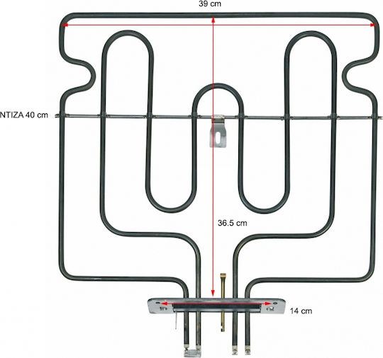 Miele Ersatz-Backofenheizung Kompatibel mit Miele 36.5x39cm