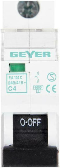 Geyer Automatic Circuit Breaker 4A Single-pole AC EA104C