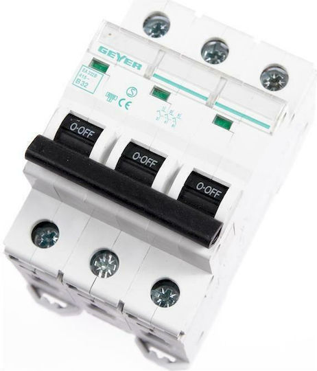 Geyer Automatic Circuit Breaker 32A Triple-pole AC EA332B