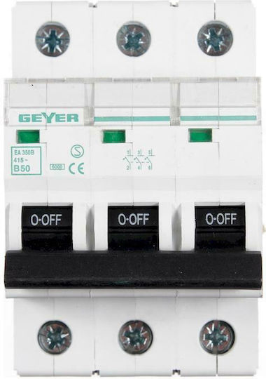 Geyer Automatic Circuit Breaker 50A Triple-pole AC EA350B