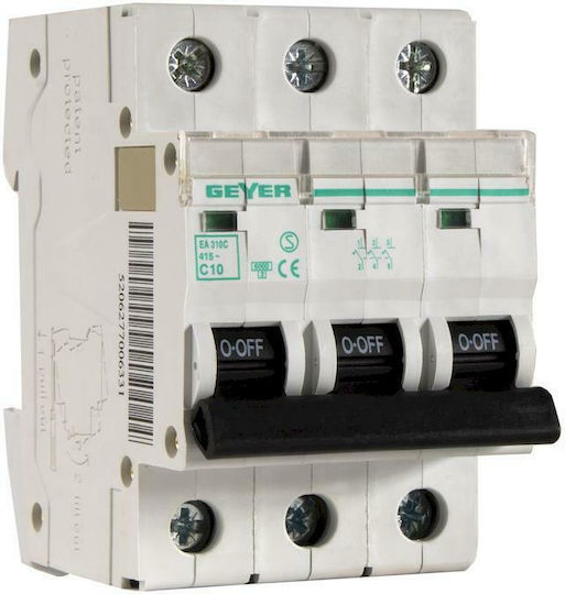 Geyer Αυτόματη Ασφάλεια 10A Τριπολική AC EA310C