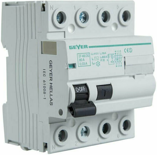 Geyer Phase Relays Leckage der Erde 80A Quadruple Pole