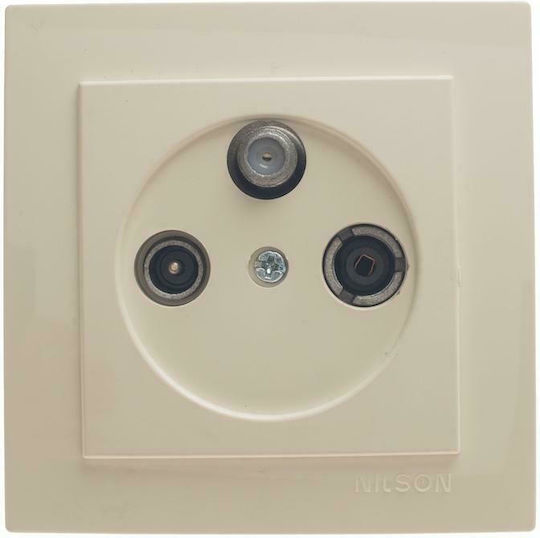 Nilson TV, Satellite, and Radio Antenna Socket Aerial in Beige color 24121038