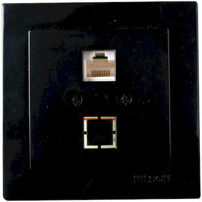 Geyer Nilson Single Network Socket RJ45 Cat6 Black 24221045