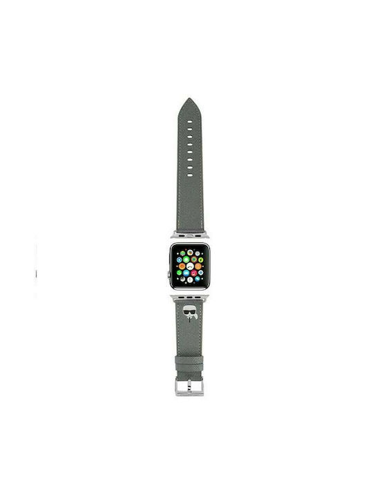 Karl Lagerfeld Karl Head Strap Synthetic Leather Silver (Apple Watch Strap 42/44 / 45mm) KLAWLOKHG