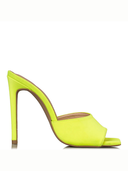 Envie Shoes Thin Heel Mules Yellow