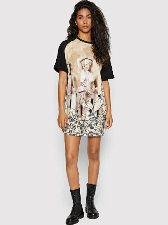 Atenas Summer Mini T-Shirt Dress Black