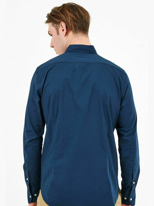 La Martina Men's Shirt Long Sleeve Cotton Navy Blue