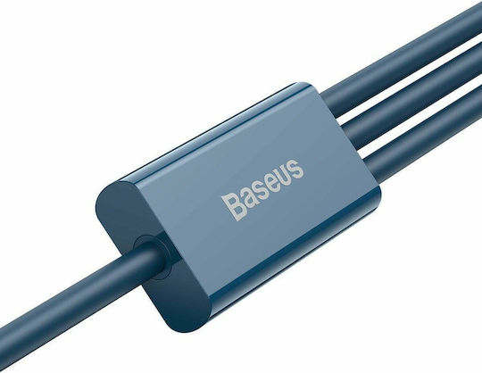 Baseus Superior Series Regular USB to Lightning / Type-C / micro USB Cable 3.5A Μπλε 1.5m (CAMLTYS-03)