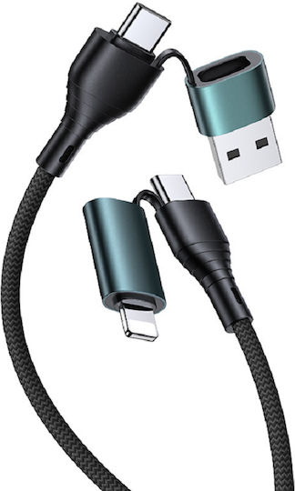 Jellico A8 Braided USB to Lightning / Type-C 1m Cable (34.912.0874)