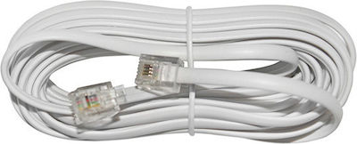 Adeleq Flat Telephone Cable RJ11 6P4C 3m White (17-02030)